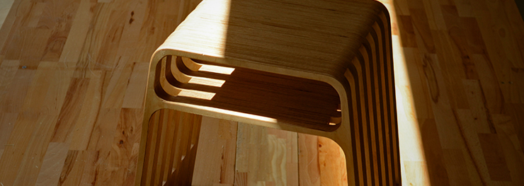 A perfectly stacking wooden stool